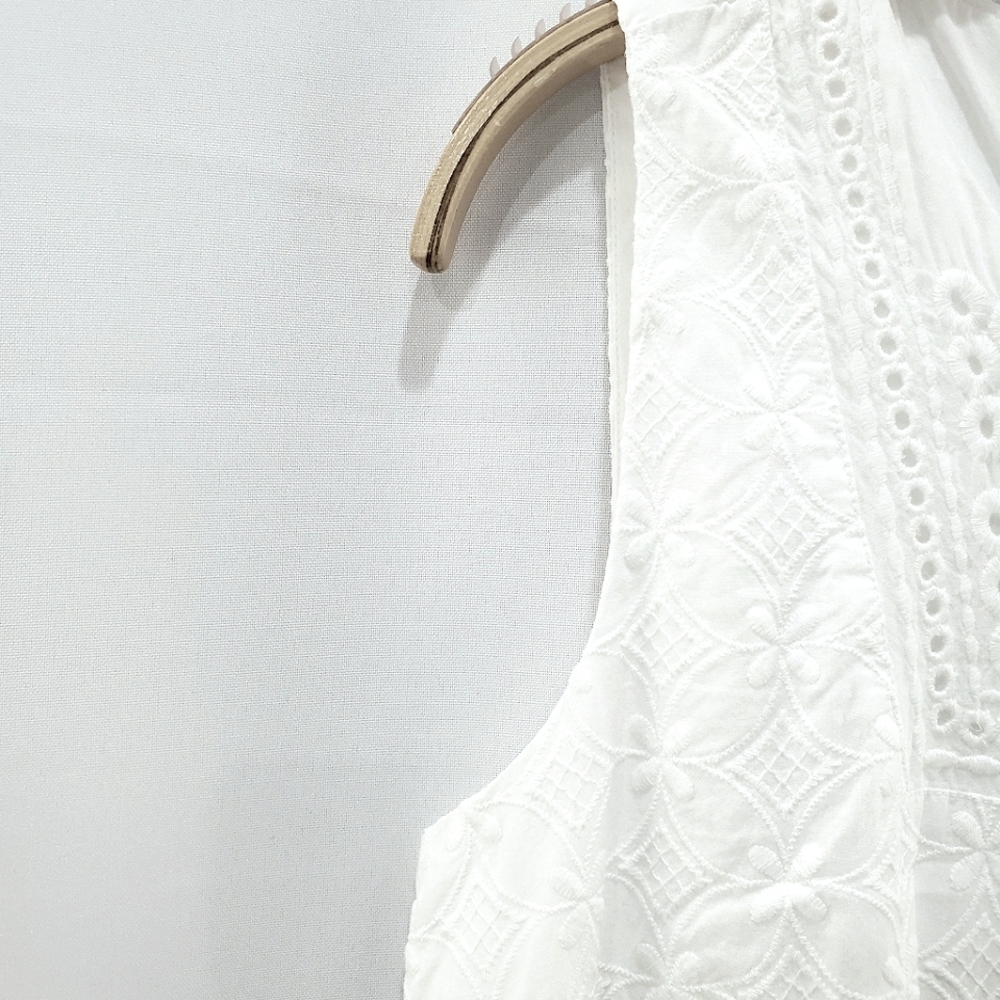 NEW Talbots Embroidered Eyelet Sheath Sleeveless White Dress sz 6P - Picture 7 of 16
